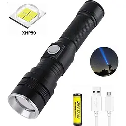 Ручний ліхтар Bailong BL-611-P50 CREE XHP50 акумуляторний світлодіодний 18650 - мініатюра 2