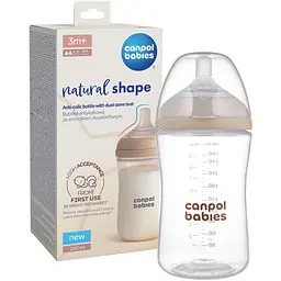Пляшечка антиколікова Canpol babies Natural Shape з соскою Dual-zone 260 мл (35/401) - мініатюра 3