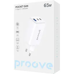 Зарядний пристрій блоків Proove Pocket GaN 65W 3 порти USB-A + 2USB-C білий (WCPG65121202) - мініатюра 5