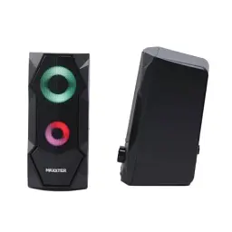 Колонки 2.0 Maxxter CSP-U002RGB Black, 2 x 3 Вт, пластиковий корпус, живлення від USB, RGB підсвічування, керування спереду - мініатюра 2