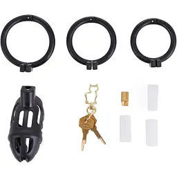 Клітка для пеніса Lockink Sevanda Plastic Penis Chastity Cage - Black - мініатюра 5