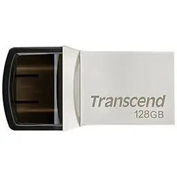 USB флеш накопичувач Transcend 128GB JetFlash 890 Silver USB 3.1/Type-C (TS128GJF890S)