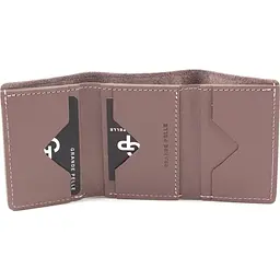 Портмоне шкіряне, глянець, пудра GRANDE PELLE 10х7.5х1.5 см acs0032103 - мініатюра 2