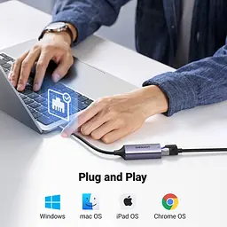 Перехідник USB-C to RJ45 Ethernet 1000Mbps CM199 Ugreen (50737) - мініатюра 4