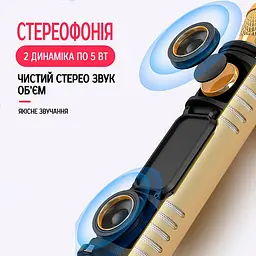 Бездротовий караоке-мікрофон Losso K6 Premium з вбудованим динаміком і Bluetooth Gold (18960) - мініатюра 8