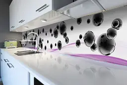 Кухонний фартух Чорні Сфери вінілова наклейка ПВХ кулі абстракція Фіолетовий 60х200 см Happy Pocket Z180877