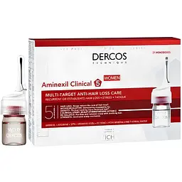 Средство против выпадения волос Vichy Dercos Aminexil Clinical 5 для женщин 21 шт.