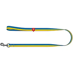 Повідець для собак Waudog Nylon Colors of freedom, нейлоновий, M, 122х2 см, жовтий з блакитним - мініатюра 2