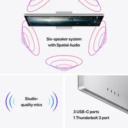 Монітор Apple Studio Display (Standard Glass) Tilt-adjustable Stand (MK0U3) [66198] - мініатюра 6