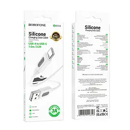 Дата кабель Borofone BX114 Structure USB to Type-C 3A (1m) White - мініатюра 5