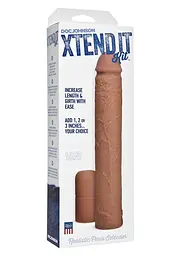 Насадка на пеніс Doc Johnson Xtend It Kit 22.8 см коричневий - мініатюра 2