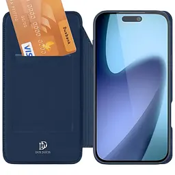 Чохол-книжка Dux Ducis з кишенею для візиток для Apple iPhone 17 (6.3) Синій - мініатюра 3