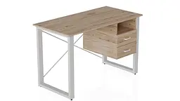 Письмовий стіл із ящиками Ferrum-decor Оскар 750x1200x700 метал Білий ДСП Дуб Сан-Марино 16 мм (FRD-103263) - мініатюра 2