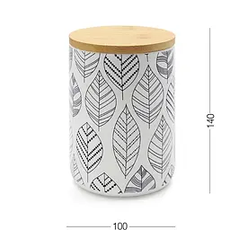 Ємність для зберігання МВМ My Home 700 мл біла (KP-15 M WHITE/WOOD) - мініатюра 2
