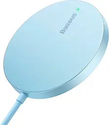 Бездротовий зарядний пристрій Baseus Simple Mini3 Magnetic Wireless Charger 15W Blue (CCJJ040303) [90316] - мініатюра 2