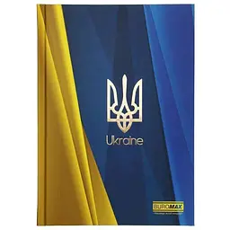 Блокнот Buromax А5 96арк. UKRAINE кл. тв. обкл. глян. лам. синій електрик