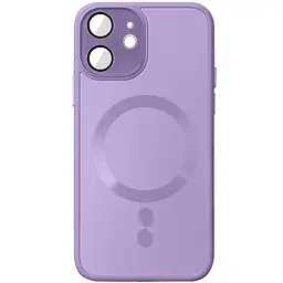 Чохол TPU+Glass Sapphire Midnight with MagSafe для Apple iPhone 12 (6.1) Бузковий / Lilac