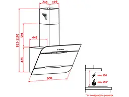 Витяжка Perfelli DNS 6793 B 1100 BL LED Strip - мініатюра 7