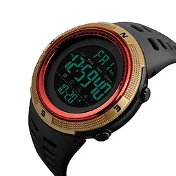 Наручний годинник чоловічий Skmei 1251 Gold Red, 1251GDRD (12295) - мініатюра 4