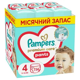 Набір трусики-підгузки Pampers Premium Care Pants Розмір 4 (9-15 кг) 114 шт. - мініатюра 1