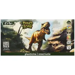 Пластилiн Zibi 12 кольорів DINO 192г