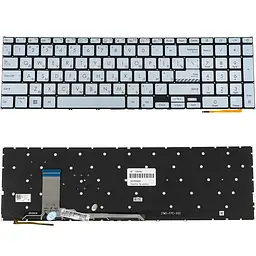 Клавіатура для ноутбука ASUS (X1702 series) rus сріблястий без фрейму підсвічування клавіш