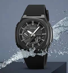 Чоловічий наручний годинник Skmei 2091 цифровий електронний спортивний Black Grey Black, 2091BKGYBK (19153) - мініатюра 4