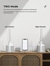 Bluetooth-динамік GOLUMUP з підсвічуванням, настільна лампа 2700K Світлодіодний динамік Bluetooth з нескінченним затемненням, ауді - мініатюра 5
