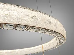 Сучасна підвісна LED-люстра Diasha 662/800+600+400GD золото, 3 кільця, 195W, 140 см, 20-35m2 - мініатюра 6