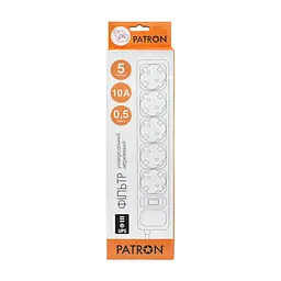Мережевий фільтр живлення Patron 0.5 m3x1mm2 (SP-1052U) 5 розеток BLACK (EXT-PN-SP-1052U) - мініатюра 2