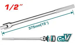 Вороток Total 1/2" 375 мм (THTFX12151) - мініатюра 2