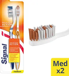 Набір зубних щіток Signal Anti-Plaque Action від нальоту Medium 2 шт. - мініатюра 3