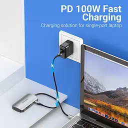 Хаб USB 3.1 Type-C -> 3хUSB 3.0/SD/TF/PD 100W 6-in-1 Vention - мініатюра 3