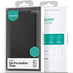 Шкіряний чохол-книжка Nillkin Qin Pro Camshield для Apple iPhone 17 Pro Max (6.9) Black - мініатюра 6