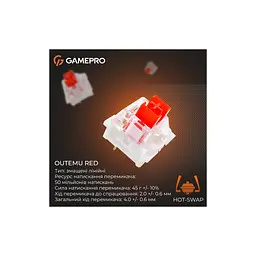 Клавіатура GamePro Genesis Metallic MK144B Outemu Red Switch USB UA Black (MK144B) - мініатюра 11