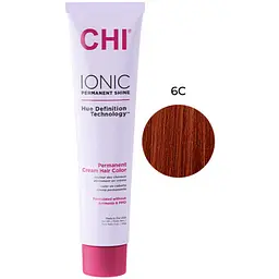 Крем-фарба для волосся CHI Ionic 6C світлий мідно-коричневий безаміачна професійна 85 г - мініатюра 2