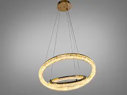 Сучасна підвісна LED люстра на 20 м2 Diasha 1712/600+400G, золото, 2 кільця, 70 W - мініатюра 2