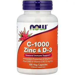 Амінокислота Now Vitamin C-1000 Zinc & D-3, 100 вегакапсул vit0004029