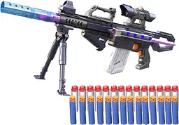 Електричний пістолет для снайпера Nerf, понад 100 автоматичних стилів, 100 дротиків із прицілом, електрична снайперська