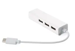 Хаб USB 2.0 Type-C -> 3xUSB 2.0 + RJ45 Fast Ethernet White (S0742)