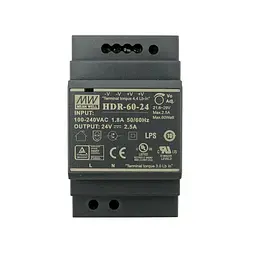 Блок живлення HDR-60-24 Mean Well на DIN-рейку (43-00507) - мініатюра 2