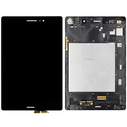 Дисплей Asus ZenPad S 8.0 Z580C чорний, шлейф 27mm, з рамкою сріблястого кольору