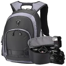 Рюкзак для ноутбука 16 Sumdex PON-395GY, Black/Grey, поліестер, 27.3 x 26.7 x 3.8 см