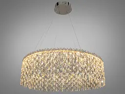Підвісна кришталева LED люстра Diasha 582/800CH хром 78 см 104W 3 режими світла - мініатюра 4