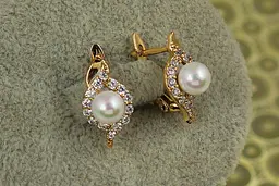 Сережки Xuping Jewelry набуття з перлинами 1,7 см золотисті - мініатюра 4