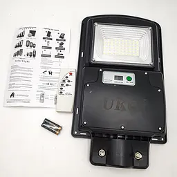 Ліхтар вуличний акумуляторний світильник 10000mAh з пультом на сонячній батареї LED Solar Street Light 125W UKC 7778 - мініатюра 2