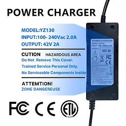 Зарядний пристрій для електричного скутера YZPOWER 42V 2A 36V Li-ion Lithium GX16 (1+3) - мініатюра 6