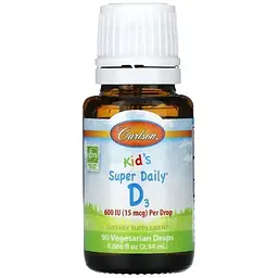 Вітамін D3 для дітей Carlson Kid's Super Daily D3 600 МО у краплях 2.54 мл - мініатюра 3