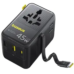 Мережевий універсальний перехідник AG11 45W with retractable cable (2USB-A/1C/1Socket) (E0307F) Baseus teh0029669 - мініатюра 3