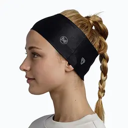 Пов'язка на голову Buff Thermonet Headband, Solid Black Чорний - мініатюра 3
